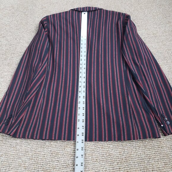 Zara Man Burgundy Striped Boating Jacket 42R - Picture 8 of 10